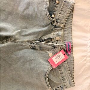Edikted Denim Flare Jeans in Light Blue